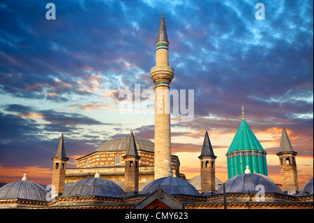 Les loges du derviche musée Mevlâna, le mausolée de Jalal ad-Din Muhammad Rumi, Konya Turquie Banque D'Images