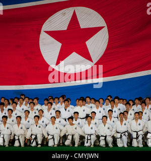 Arirang Mass Games Festival de Pyongyang peut jour Stadium, la Corée du Nord Banque D'Images