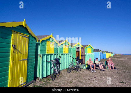 United Kingdom West Sussex littlehampton beach huts Banque D'Images