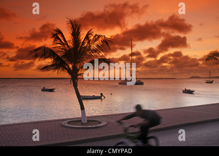 West Indies, Bonaire, Kralendijk, coucher du soleil Banque D'Images