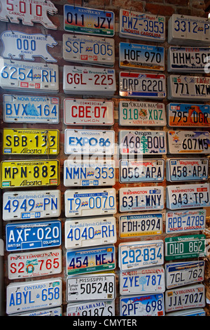 La Colombie-Britannique Numéro de voiture, plaques en Gastwon Souvenier shop, Ville de Vancouver, Canada, Amérique du Nord Banque D'Images
