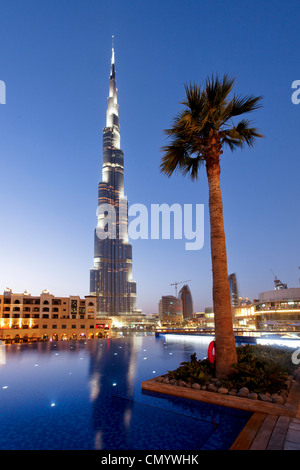 Burj Khalifa, plus haut gratte ciel du monde, 828 mètres, le Burj Dubai, Dubai Emirats Arabes Unis Banque D'Images