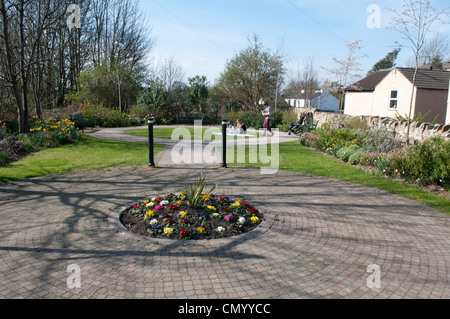 Les puits ; bien Lane / High Street public garden, Kippax Banque D'Images