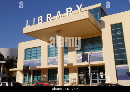 Miami Beach Florida,Regional public Library,panneau,avant,entrée,FL120114035 Banque D'Images