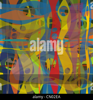 Résumé fond fins colorés avec des courbes et des cercles Banque D'Images