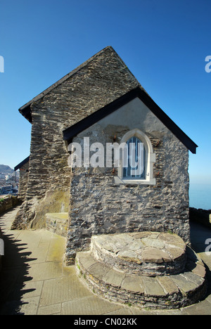 Chapelle Saint-Nicolas sur haut de Lantern Hill à Ilfracombe, North Devon. Banque D'Images