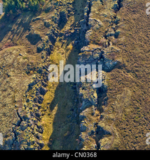 Dorsale médio-ligne de défaut, le Parc National de Thingvellir Islande Banque D'Images