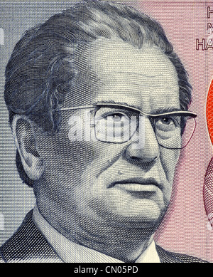 Josip Broz Tito (1892-1980) sur le billet de 1985 5000 Dinara de la Yougoslavie. Banque D'Images