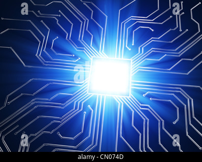 Circuit 3D lumineux illustration Banque D'Images
