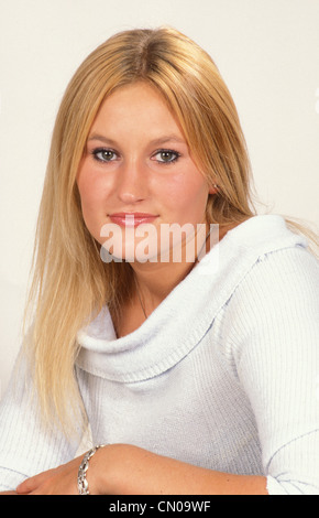 Portrait young blonde woman Banque D'Images