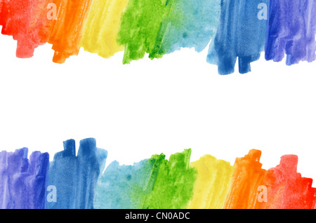 Aquarelle abstraite des couleurs arc-en-contexte Banque D'Images