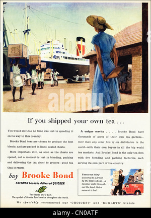 Thé Brooke Bond annonce publicitaire original à partir de la période des années 1950 publicité magazine Banque D'Images
