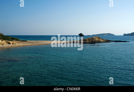 Plage de Monodendri, Lipsi Island, îles du Dodécanèse, Grèce Banque D'Images