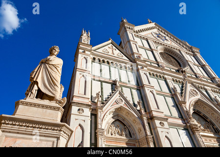 L'Europe, Italie, Florence, Piazza Santa Croce et l'église, site du patrimoine mondial de l'UNESCO Banque D'Images