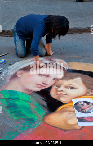 L'Europe, Italie, Florence, artiste peintre de rue Banque D'Images