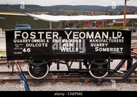 Foster Yeoman Granulats et Tar wagon GWR à West Somerset Railway, Minehead. UK Banque D'Images