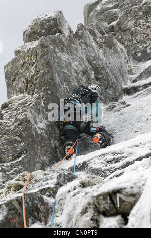 Randonnées d'hiver sur Aonach Mor Ecosse Banque D'Images