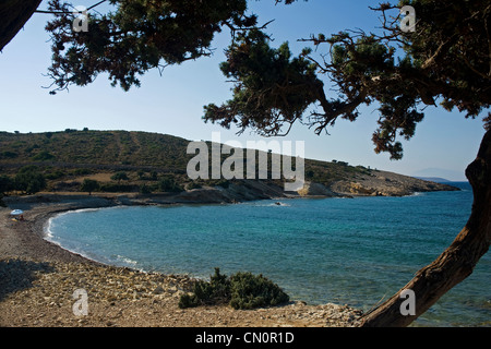 La plage de Kamares, Lipsi Island, îles du Dodécanèse, Grèce Banque D'Images