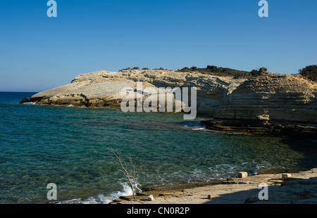 La plage de Kamares, Lipsi Island, îles du Dodécanèse, Grèce Banque D'Images