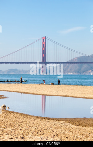 Golden Gate Bridge de San Francisco USA Crissy Field Banque D'Images