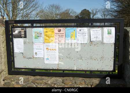 St Agnes village cornouaillais événements locaux d'affichage d'informations. Banque D'Images