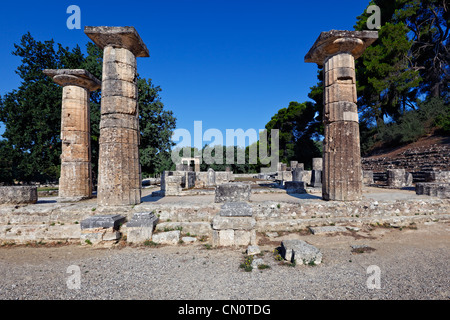 Temple de Héra monument (7e 100. C.-B.), à Olympie, Grèce Banque D'Images