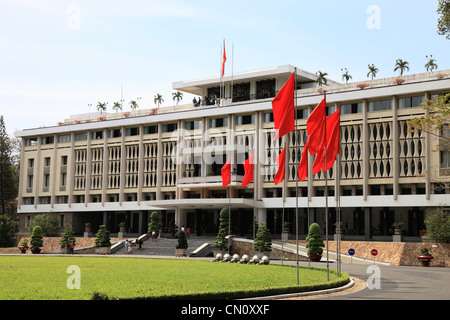 Le Palais de la réunification (ancien Palais présidentiel), Ho Chi Minh Ville (Saigon), Vietnam Banque D'Images