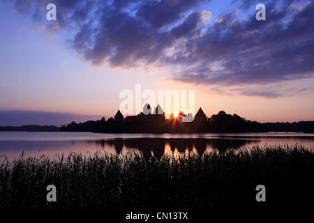 L'île de Trakai Castle sur les rives du lac Galvé à Trakai, Lituanie Banque D'Images