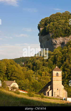 France, Jura, Baume les Messieurs, étiqueté Les Plus Beaux Villages de France (Les Plus Beaux Villages de France), dominé Banque D'Images