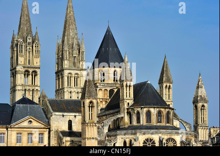 France, Calvados, Caen, Abbaye aux Hommes (Men' Abbaye), romane architectur Banque D'Images