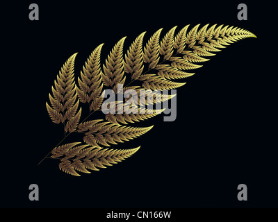 La feuille d'un fractal créé à l'aide de Fonction itérée IFS Système Banque D'Images