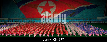 Arirang Mass Games en mai jour stadium à Pyongyang, en Corée du Nord Banque D'Images