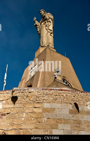 Statue de jésus christ sur le mont urgell à San Sebastian, Pays basque, Espagne Banque D'Images