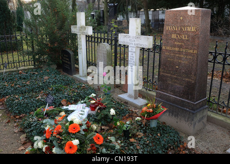 Tombe de Felix Mendelssohn Bartholdy (1809 - 1847), compositeur allemand, Dreifaltigkeitsfriedhof, Kreuzberg, Berlin, Allemagne Banque D'Images