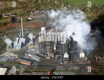 Vue aérienne de la pollution industrielle Banque D'Images