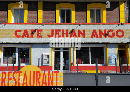 France, Seine Maritime, Dieppe, district du Pollet, café Jehan Ango Banque D'Images