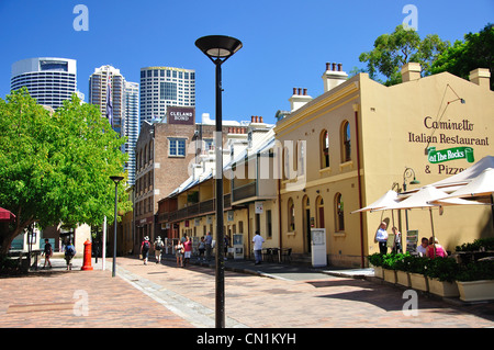 Playfair historique Street, The Rocks, Sydney Harbour, Sydney, New South Wales, Australia Banque D'Images