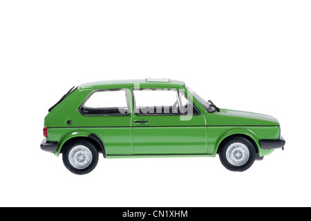 Le modèle de l'ancien green Volkswagen Golf. Banque D'Images