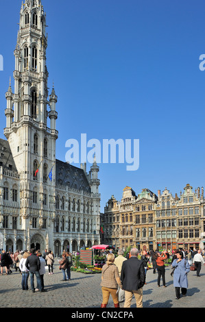 Hôtel de ville et sur la guilde médiévale / Grand Place Grand Place à Bruxelles, Belgique Banque D'Images