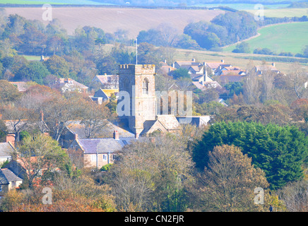 L'église St Mary, Burton Bradstock village, Dorset, Angleterre, Royaume-Uni Banque D'Images