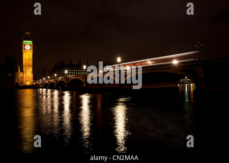 Le pont de Westminster et Big Ben, London, UK Banque D'Images