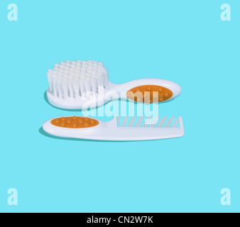 Brosse et peigne de bébé Set Banque D'Images
