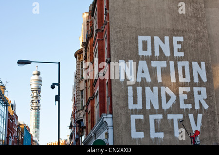 Graffiti sur mur, Londres, Angleterre Banque D'Images