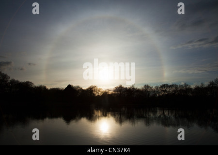 Coucher du soleil sur le lac Banque D'Images