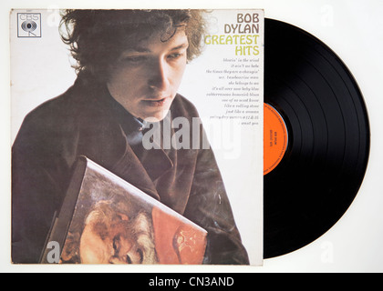Couvrir de vinyl album compilation Greatest Hits de Bob Dylan, sorti en 1966 sur CBS Records Banque D'Images