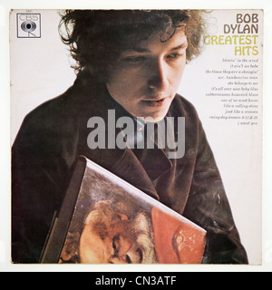 Couvrir de vinyl album compilation Greatest Hits de Bob Dylan, sorti en 1966 sur CBS Records Banque D'Images