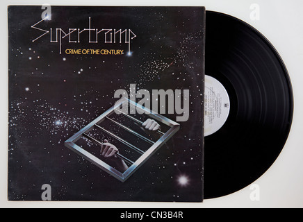 Couverture de l'album vinyle Crime Of The Century par Supertramp , 1974 parution sur A&M Records Banque D'Images