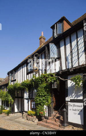 L'Angleterre, l'East Sussex, le seigle, le Mermaid Street, Mermaid Inn Banque D'Images
