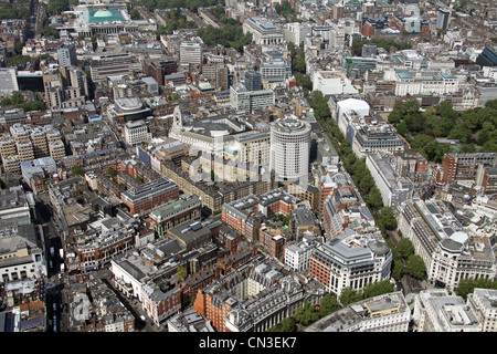 Vue aérienne de Drury Lane & Kingsway, London WC2 Banque D'Images