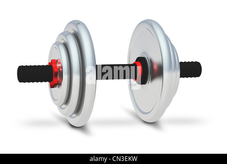 Dumb bell. Il est isolé sur fond blanc Banque D'Images